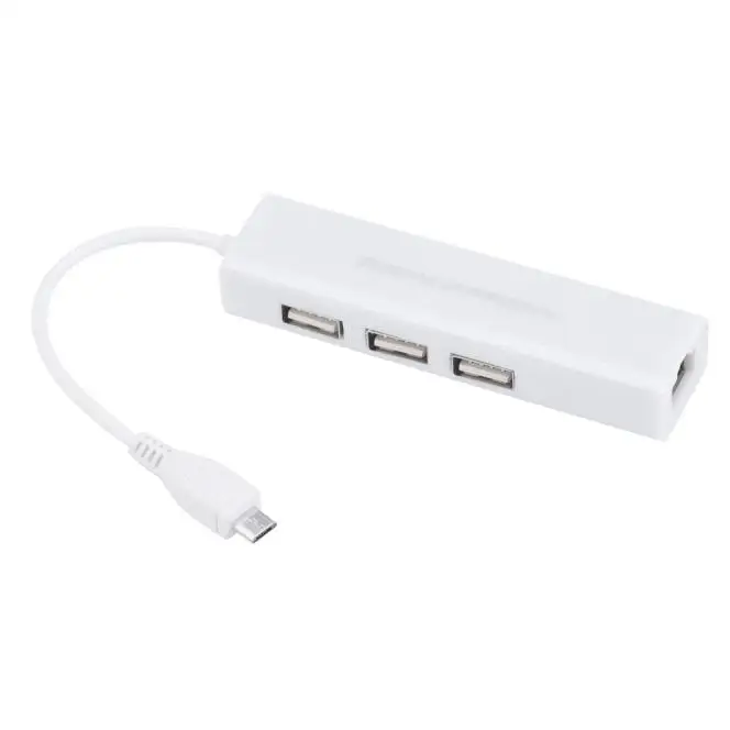 

Micro USB 2.0 Male Ethernet RJ45 Network Lan Adapter with 3 Port Card For Android PC Laptop Tablets For Windows #N