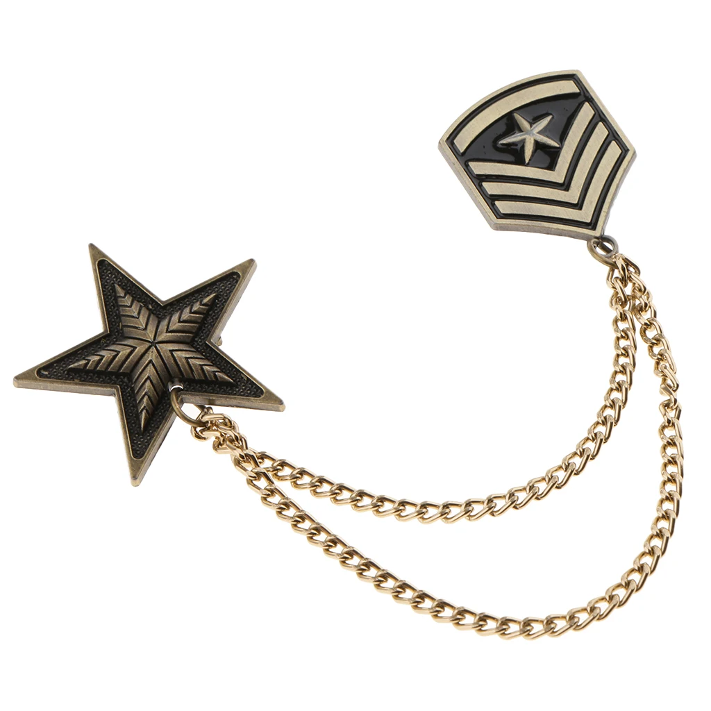 Women Mens Badge Military Medal Army Badges Pentagram Retro Brooch Pin 