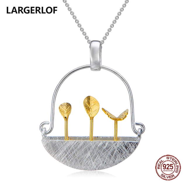 LARGERLOF Pendant Silver 925 Women Chain Necklaces Handmade Fine Jewelry Silver LARGERLOF Pendant Silver 925 Women Chain Necklaces Handmade Fine Jewelry Silver