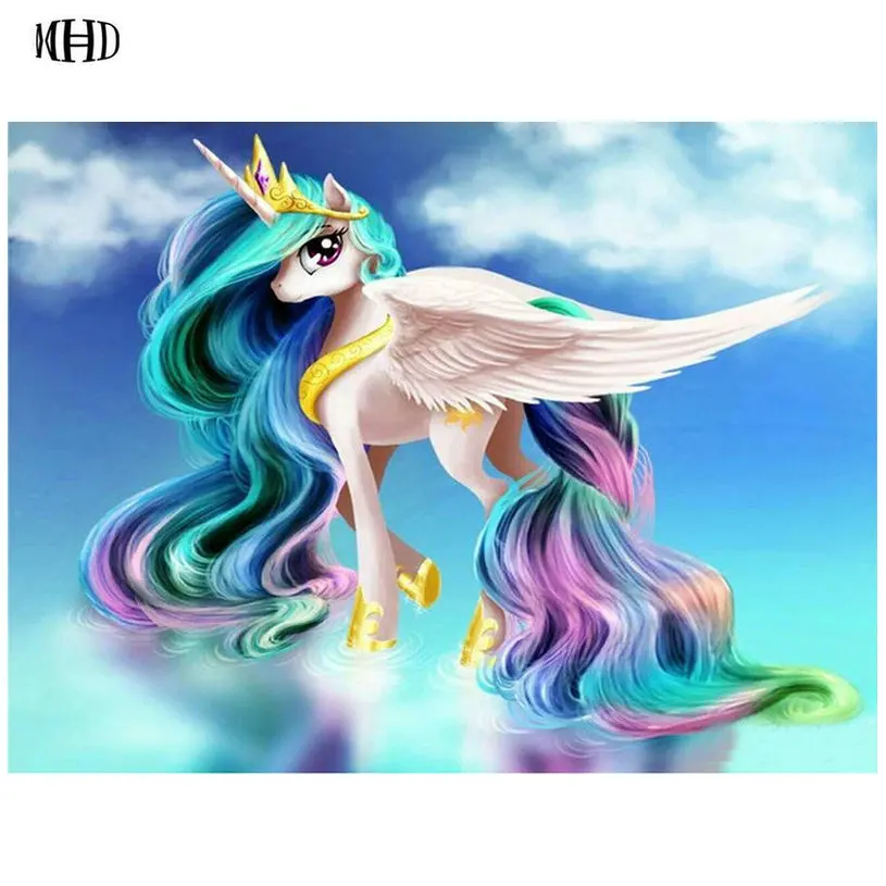 

DIY 5d Diamond Painting Cartoon Princess Pony Pattern 3D Diamond Embroidery Crystal Mosaic Resin Digital Diamond Picture Gift