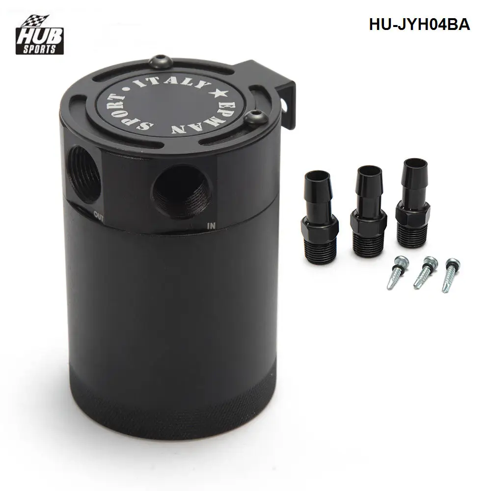 

Black Racing Baffled 3-Port Oil Catch Can / Tank / Air-Oil Separator HU-JYH04BA