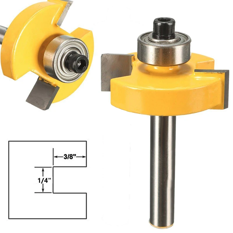 New 3/8 inch T slot Slotting & Rabbeting Router Bit 1/4 inch Shank For Woodworking Cutter Tool