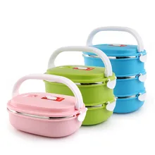

Portable Food Container Storage Stainless Steel Bento Box Thermal Children Kids Lunch Boxs Picnic School Tableware Set