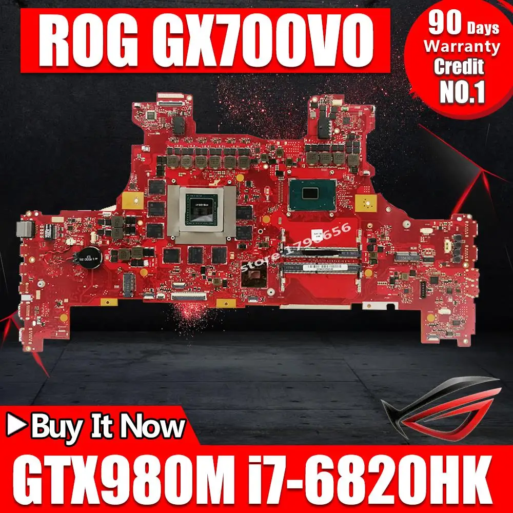  GX700VO Motherboard with I7-6820HK GTX980M/ 8GB For ASUS ROG GX700VO GX700V GX700 Laptop Mainboard 