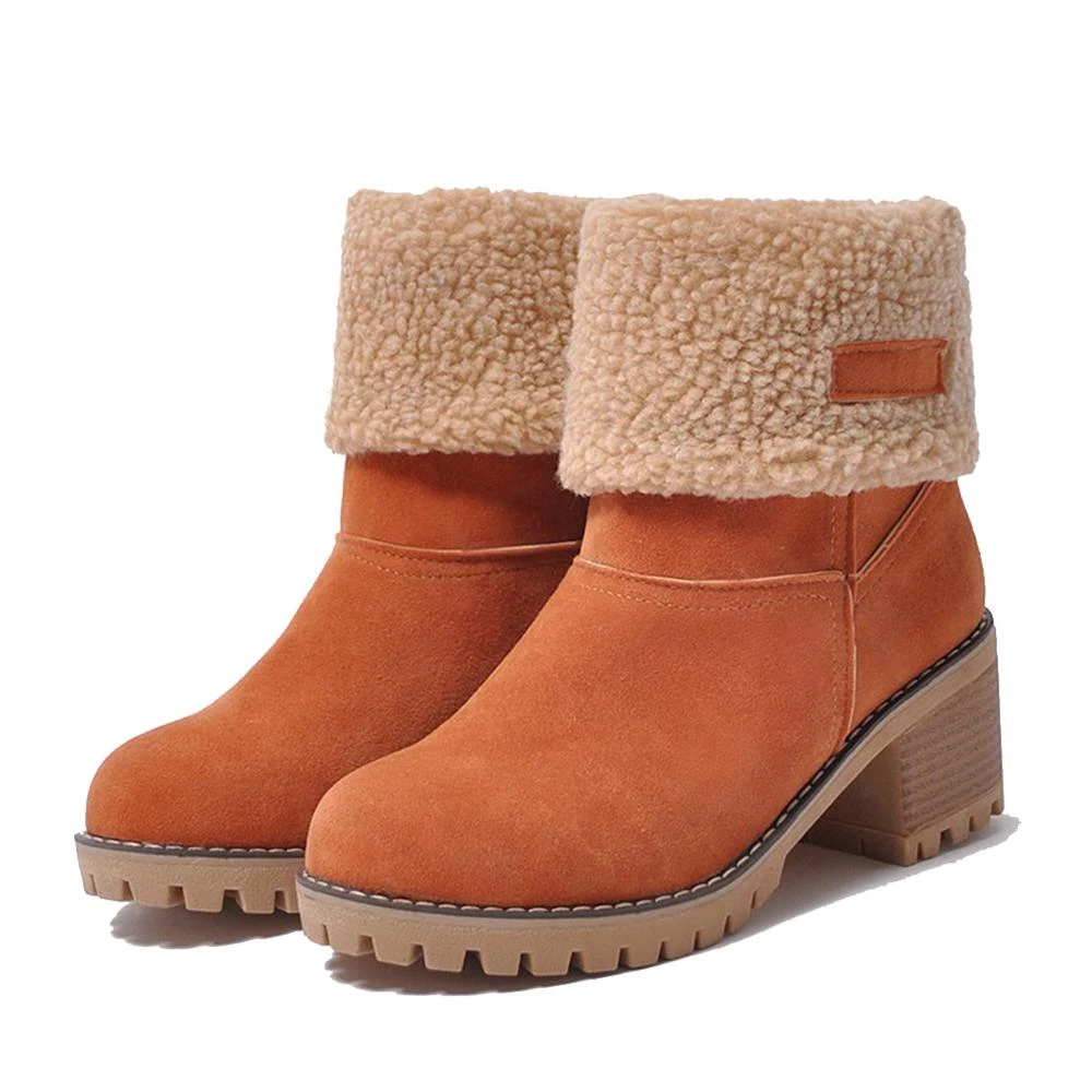 2018 para el frío invierno nieve botas Mujer Zapatos moda caliente deslizamiento en la señora zapatos femeninos grande tamaños 35 43| Botas de nieve| - AliExpress