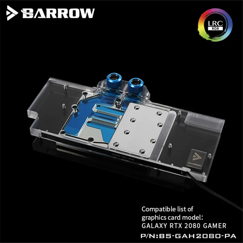 

Barrow Full Cover Graphics Card GPU Water Block Aurora For GALAX RTX2080 GAMER LRC2.0 5V 3PIN BS-GAH2080-PA