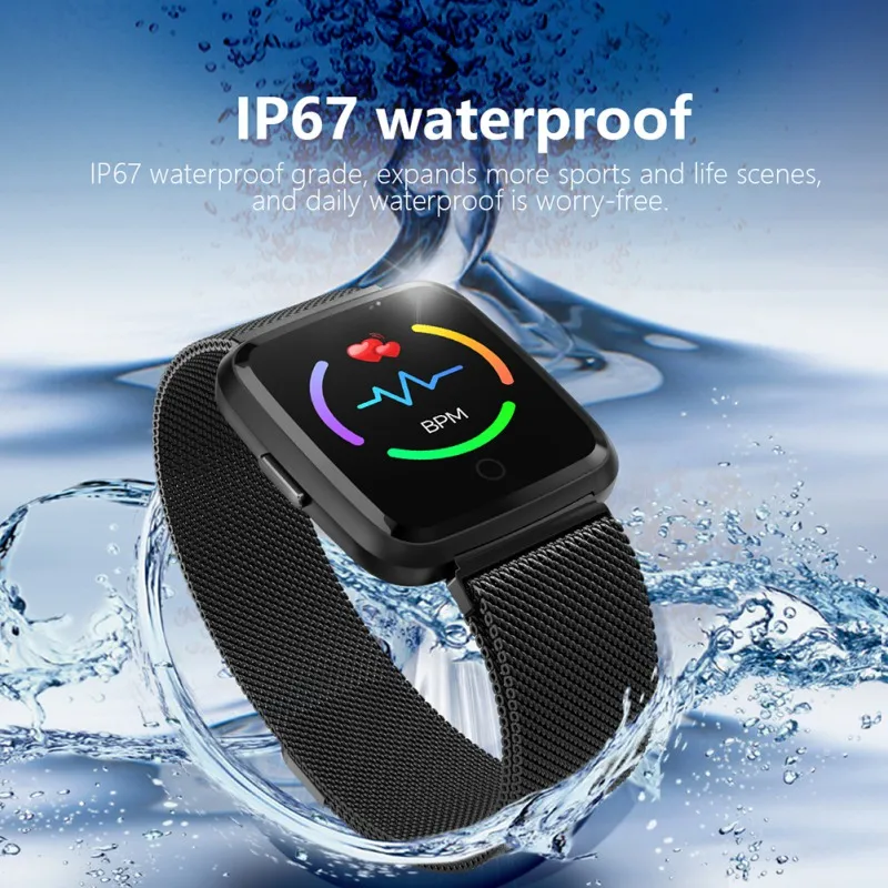

2019 Smart Bracelet Blood Pressure Blood Oxygen Monitoring Motion Tracking IP67 Waterproof Support Multi-language Smart Watch