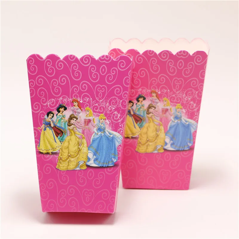

6pcs/lot Event party supplies Popcorn snack candy box cartoon character popcorn bag cardboard popcorn paper bag party valley cup