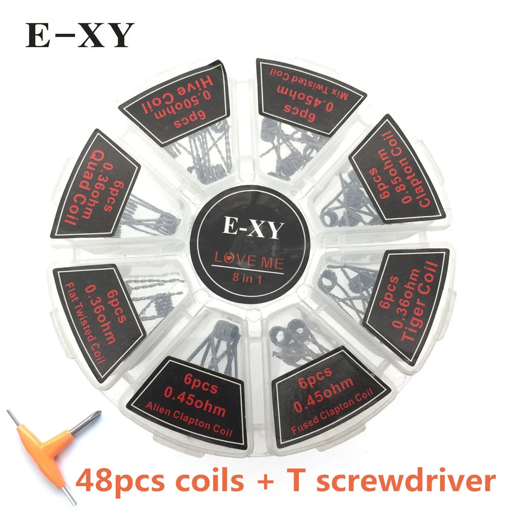 

Electronic cigarette 8 IN 1 Wire Prebuilt Coils Clapton Quad Tiger Hive Alien Fused Clapton Twisted Coil For DIY RDA Atomizer