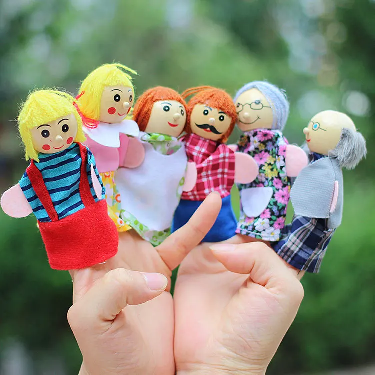 Монтессори пальчиковые Ручные куклы ручной работы мультфильм Друзья Семья вечерние аксессуары для вечеринок игрушки для детей Infantil подарок кукольный театр марионетки марионетка пальчиковые куклы игрушка на руку - Цвет: Finger Puppets