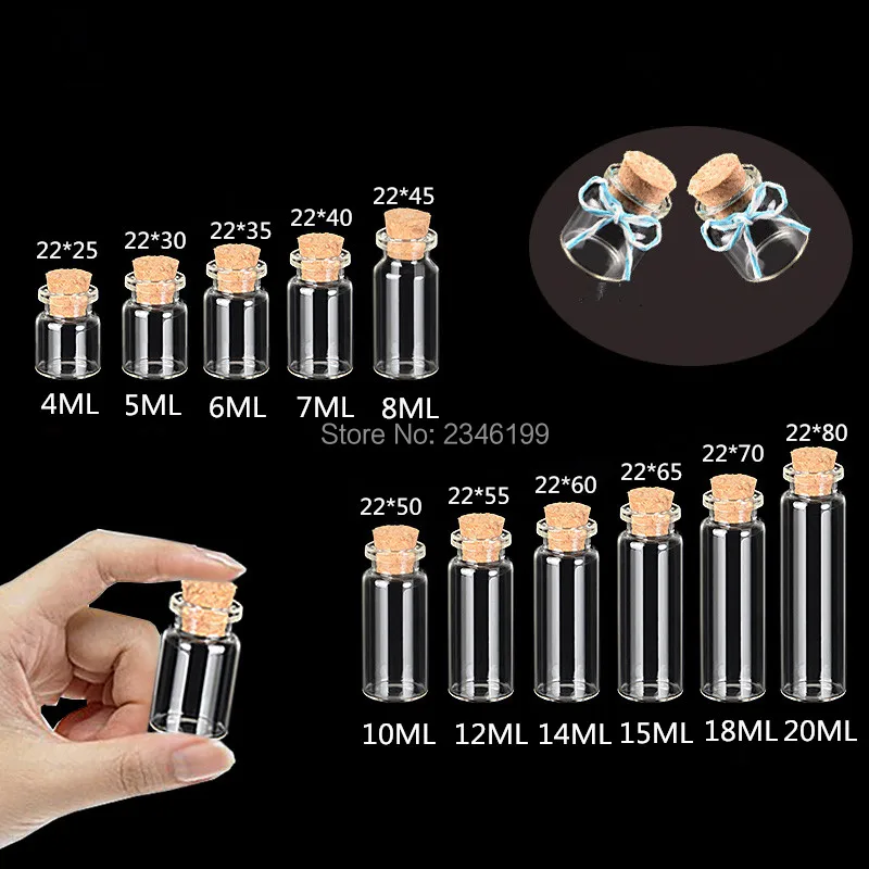 100 шт d22мм прозрачная стеклянная бутылка пробирка с пробкой DIY Подарочные инструменты капсулы бутылки желаний лабораторная поставка портативная пустая упаковка