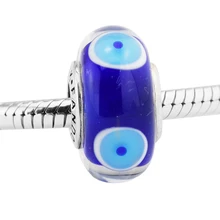 DIY подходит Pandora шармы браслеты муранские стеклянные бусины стерлингового серебра 925-ювелирные изделия
