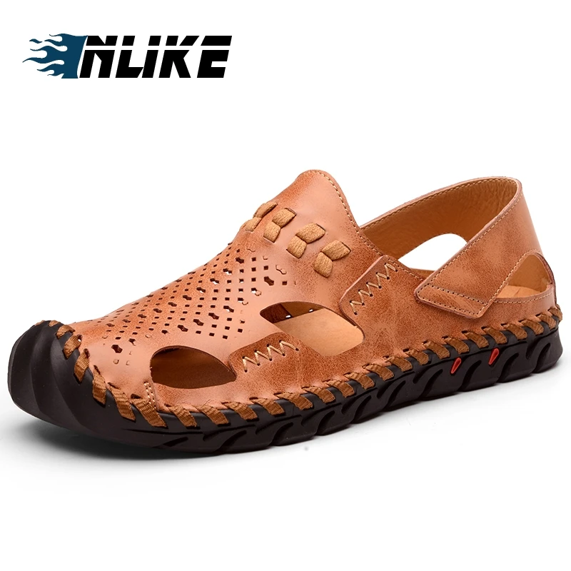 

Inlike New Arrived Summer Cow Leather Sandals Men Shoes Quality Comfortable Men Sandals