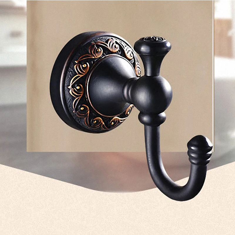 Современный черный настенный набор аксессуаров для ванны роскошные латунные