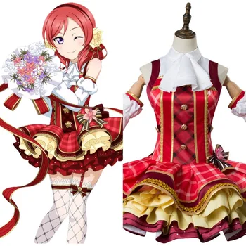 

LoveLive Cosplay Sunshine!! Adult Women Girl Maki Nishikino Cosplay Bouquet Uniform Dress Full Set Halloween Carnival Cosplay