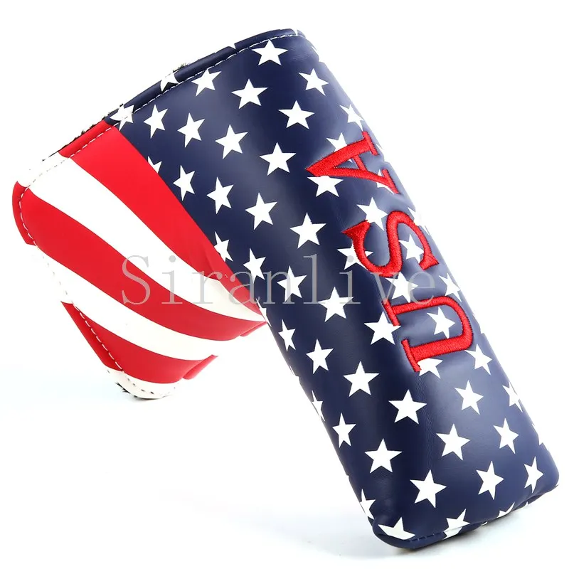США звезды полосы Гольф чехол для короткой клюшки для пинг лезвие - Цвет: Красный