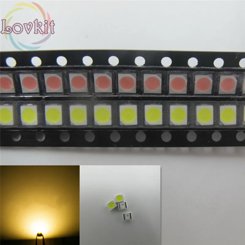 5000 шт./лот PLCC 2 теплый белый светодиод 1210 3528 SMD ультра яркие светодиоды 3 0 V 2800 3500K
