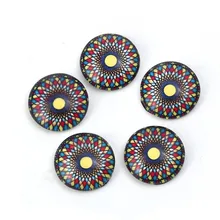 Doreen Box Glass Dome Seals Cabochon Round Flatback Multicolor Bohemian Style DIY Jewelry Accessories 12mm( 4/8