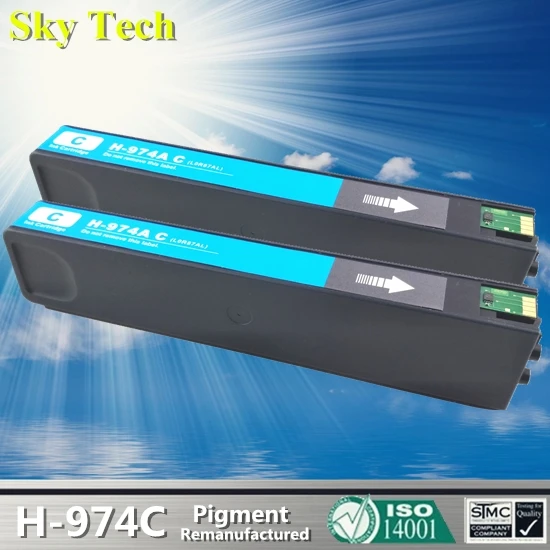 

2pcs Cyan Pigment Ink Cartridge For HP974A , 974AC For HP PageWide 352dw 377dw 452dw 477dw 552dw 577dw P55250dw P57750dw etc