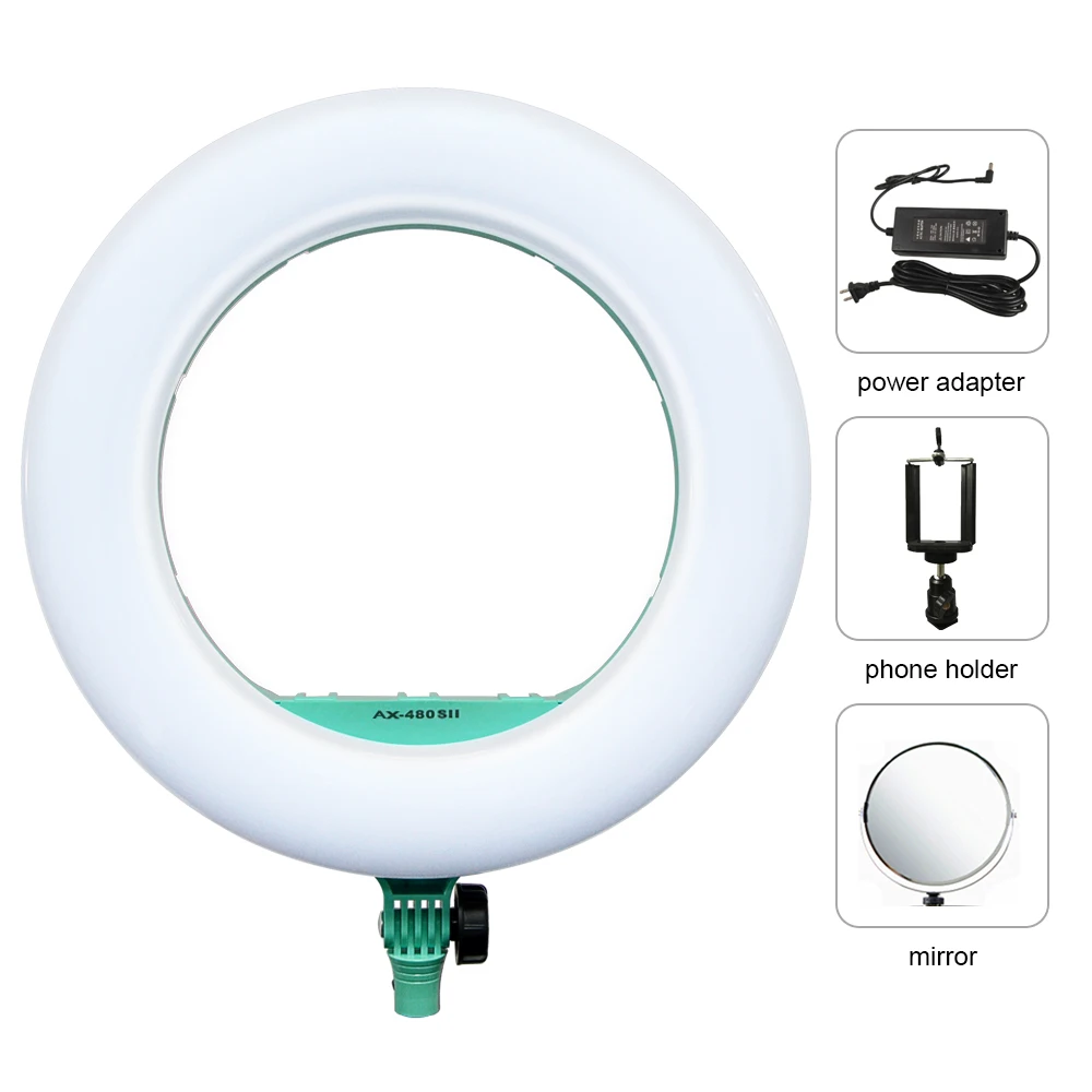 

Yidoblo AX-480SII 18'' Dimmable Bio-color 240 pcs LED Ring Light USB charger Makeup Camera Phone Photography Video Lighting 48W