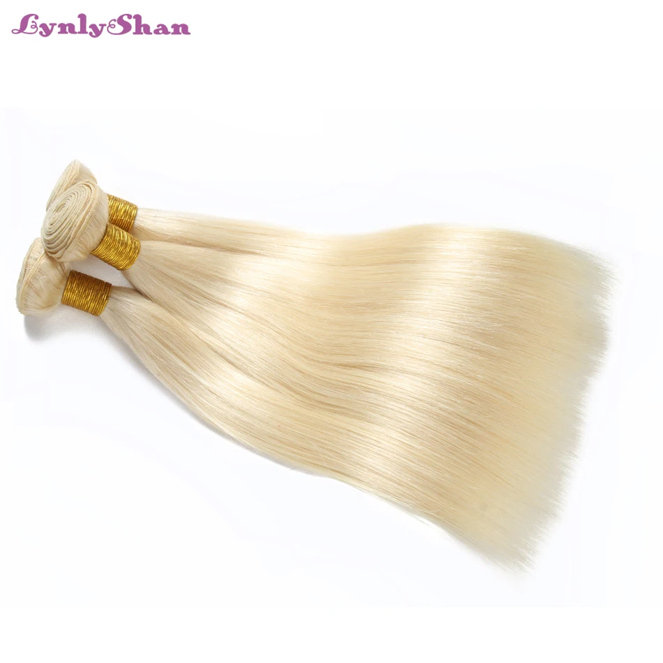 

613 Blonde Hair Bundles Peruvian Hair Weave Bundles 100% Straight Blonde Human Hair Extensions 10-30Inch Remy Hair Lynlyshan