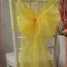 № 44 лимонно-желтый Цвет органза чехлы на стулья/стул шапки/крепежная створка стула для свадебного мероприятия и вечерние& Home& украшение для банкета ткани