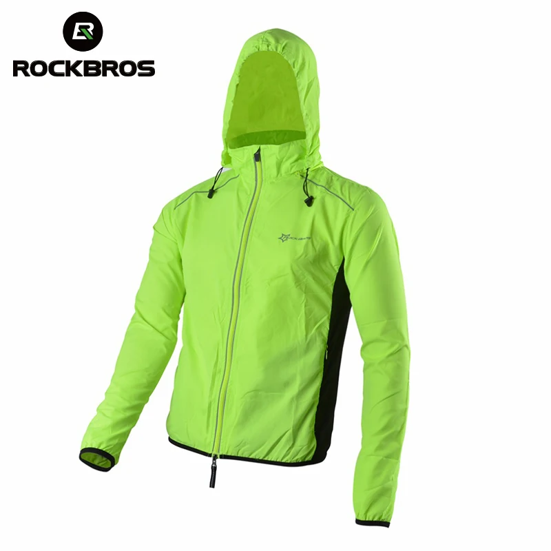 

ROCKBROS Wind Coat Windproof Bicycle Jersey Jacket Cycling Clothing Cycling Jersey With Hood Sports Reflective Bike Long Sleeve