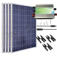 400 Watt Solar Panel Kit 4 pieces 100 W Solar Panel w MC 4 Branch Connector & Controller