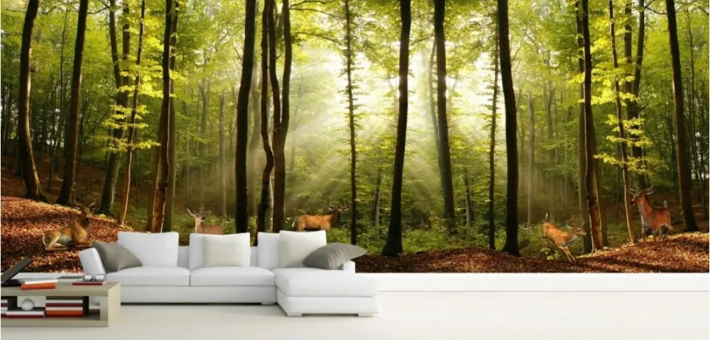 Beibehang на заказ фотообои 3d обои лес Лось пейзажные леса украшение комнаты Живопись 3d настенные фрески обои для стен