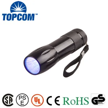 

TopCom High Power uv 365nm LED Ultra Violet Light UV Flashlight Worked by 3AAA Battery For Identify Detective Glue Scorpion
