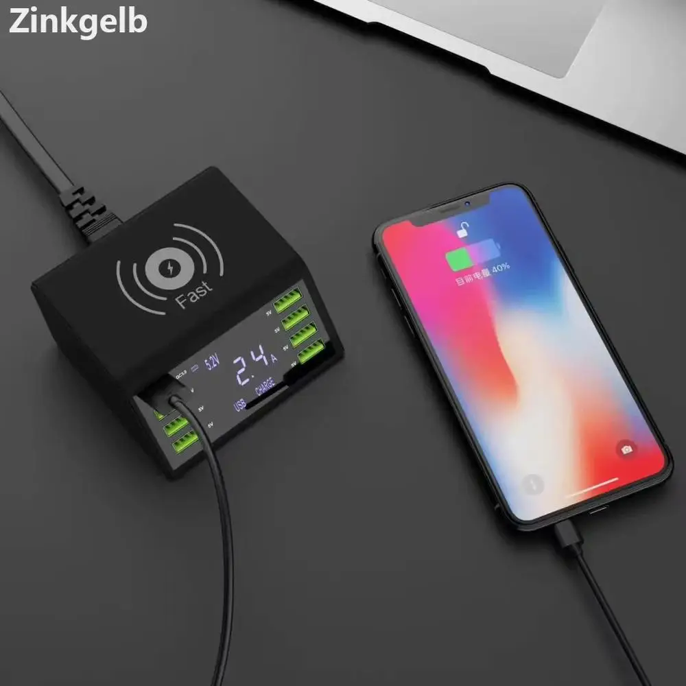 Док-станция с 8 USB-портами и светодиодный кой быстрой зарядки 10 Вт | Мобильные