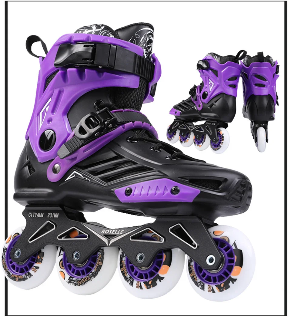 RS6 Roselle роликовые коньки профессиональные Slalom для взрослых роликовые коньки обувь раздвижные Бесплатная скейт патины размер 35-46 хорошо как