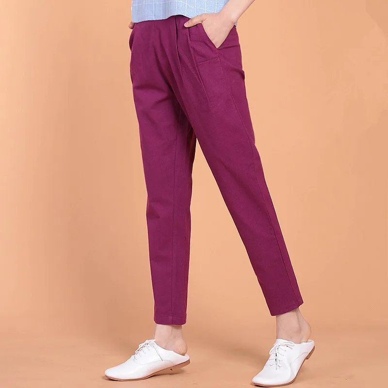 2019 летние женские длинные брюки, однотонные повседневные, с высокой талией, длиной до щиколотки, широкие, свободные, тонкие, плюс размер