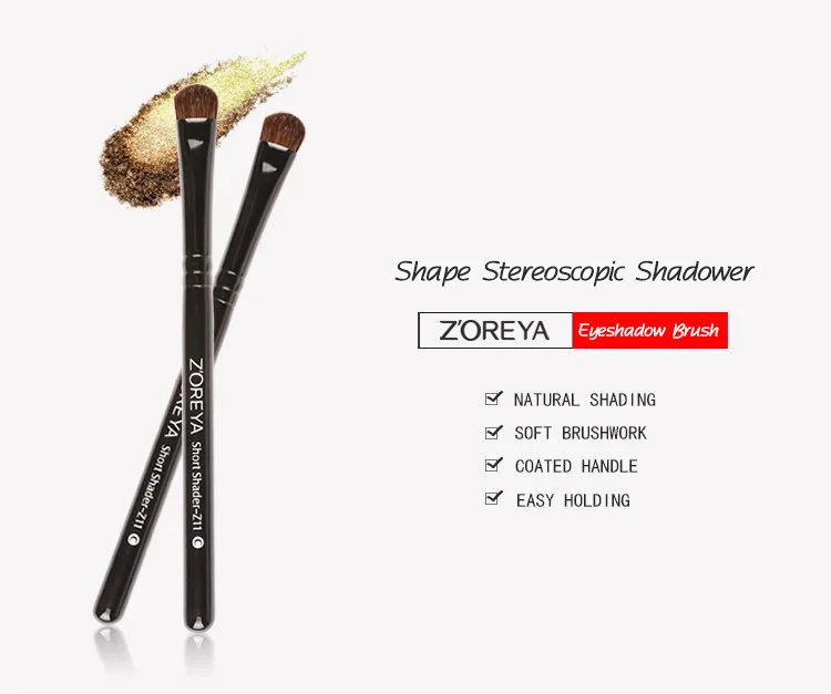Zoreya Brand 3pcs Black Pony Hair Eye Shadow Makeup brushes Large Medium Small Eye Makeup Brush Set Luxury Cosmetic Brushes Kit1