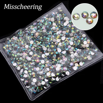 

1000pcs/pack Crystal AB Rhinestones 3D Charm Glitter Flat-back Nail Art Decorations DIY Acrylic Manicure Nail Tips Accessories