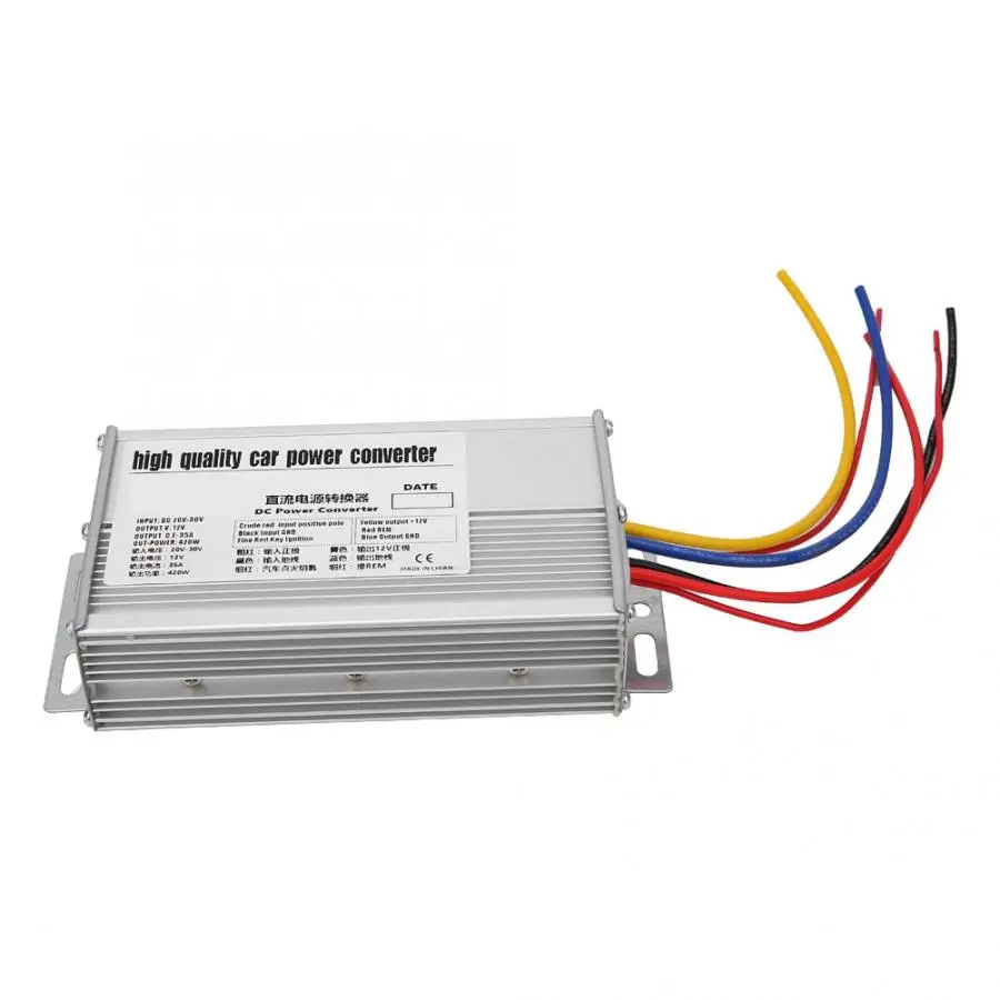 

35A 420W Car Power Supply Converter Step Down Inverter 24V To 12V With Memory Function Wire Power Converter Car Accessories New