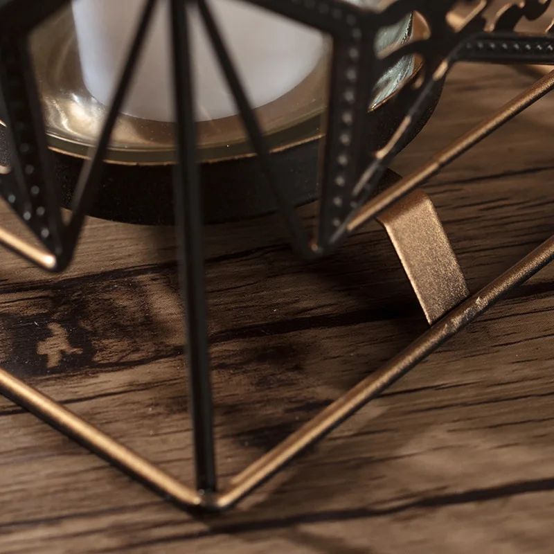 L146-KAYIYO Black Bohemian Style Metal Desk Stand Candle Holders Wedding Candlestick Morocco Tealight Candle Holder (6)