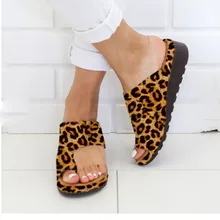 Женская модная обувь на плоской подошве с леопардовым принтом; пляжная обувь с открытым носком; шлепанцы в римском стиле; сандалии; zapatillas casa mujer; Прямая поставка;# BY20