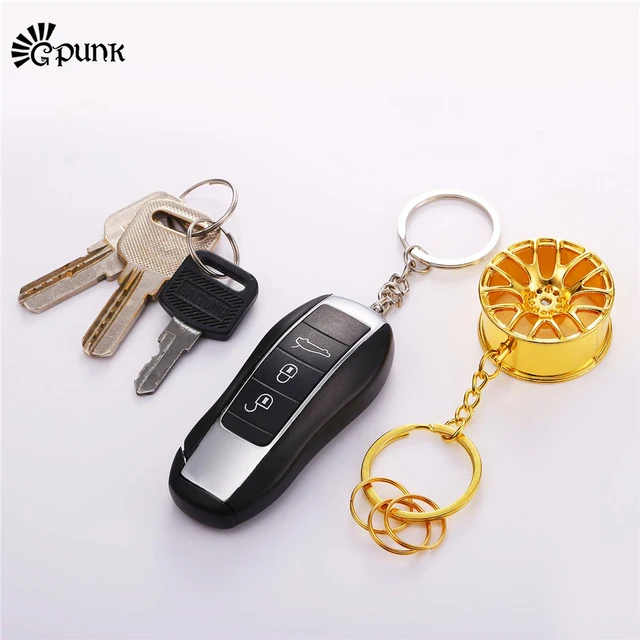 Luxury Car Key chains For Men Gold color Key Ring With Circles Creative