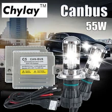 C5 55W CANBUS H4 HID Bi-комплект для переоборудования ксеноновых ламп высокого/ближнего света 4300K 6000K 8000K ксеноновая балластная автомобильная лампа