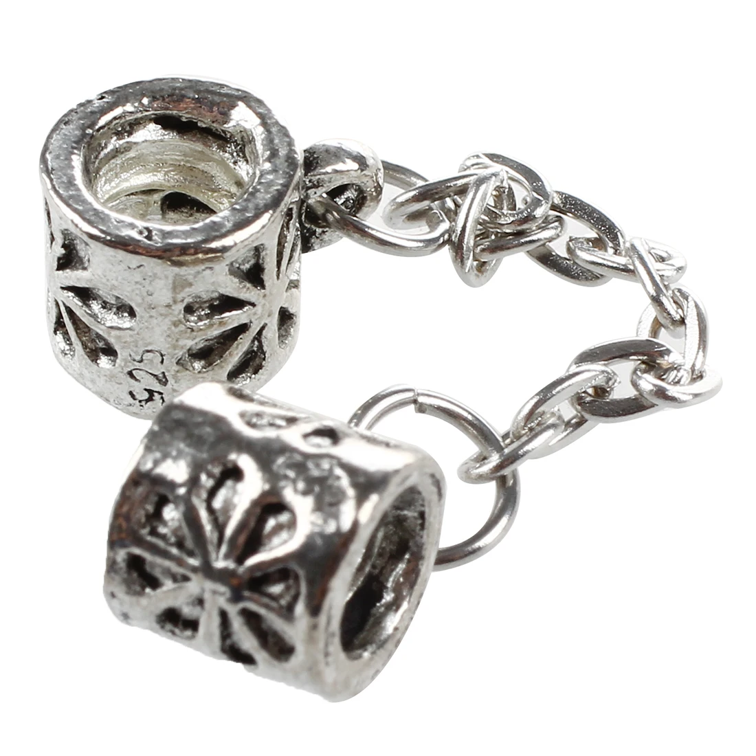 6 Silver Plated Safety Chain Fit Charm Bracelet 0.27" HOTin Charm