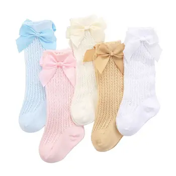 

Spring Summer Mesh Kids Infant Toddler Knee High Socks Cute Bowknot Baby Socks Cotton Bows Baby Girls Knee Socks