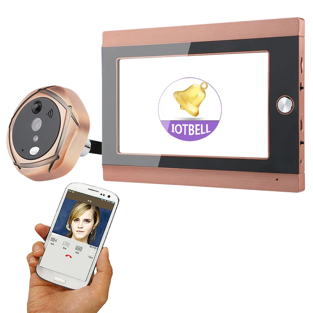 

720P WiFi Wireless Digital Peephole Door Viewer 7inch Front Video Door Peephole Camera Wifi Doorbell with Intercom or take