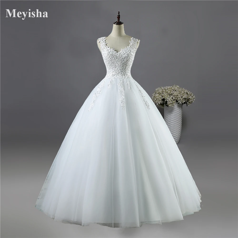 

ZJ9076 New White Ivory Crystal Pearl Lace Wedding Dresses 2024 Bridal Dress Gown vestido de noiva lace up back size 2-26W custom