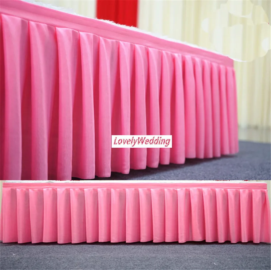 Ice silk table skirt wedding backdrop curtains for table clothes table cover wedding stage table skirting for event party 6