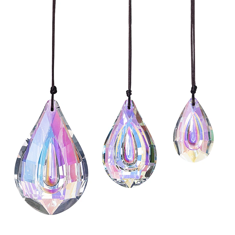 H D Set Of 3 Crystal Prism Window Hanging Glass Sun Catcher 50 63