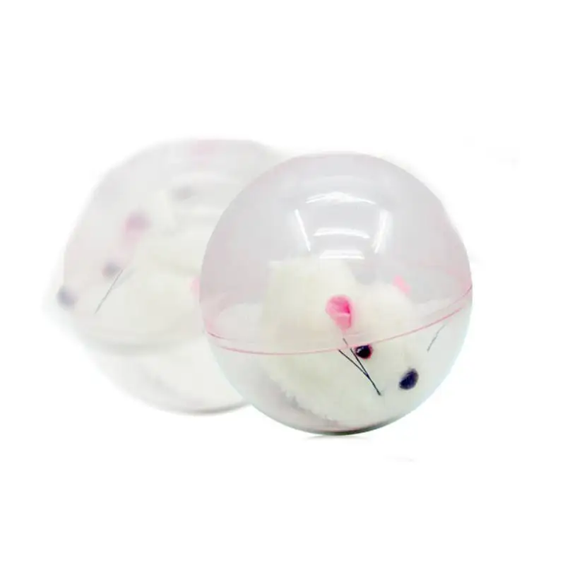 

Pet Electric Toy, Cat Electric Toys Plush Hamster in Plastic Transparent Ball, Pet Products White/Yellow/Light Red/Grey Gato Toy