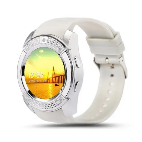 Смарт-часы V8 умные часы Bluetooth с сенсорным экраном наручные часы с камерой/слотом для sim-карты, водонепроницаемые Смарт-часы DZ09 Y1 VS M2 A1 - Цвет: Белый