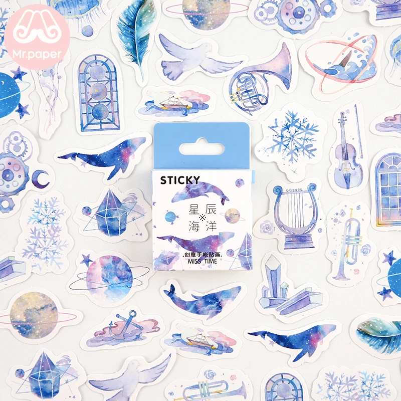 Mr.paper 46Pcs/box Cute Diary Stickers Scrapbooking Girl Generation Series Planner Japanese Kawaii Decorative Stationery Sticker