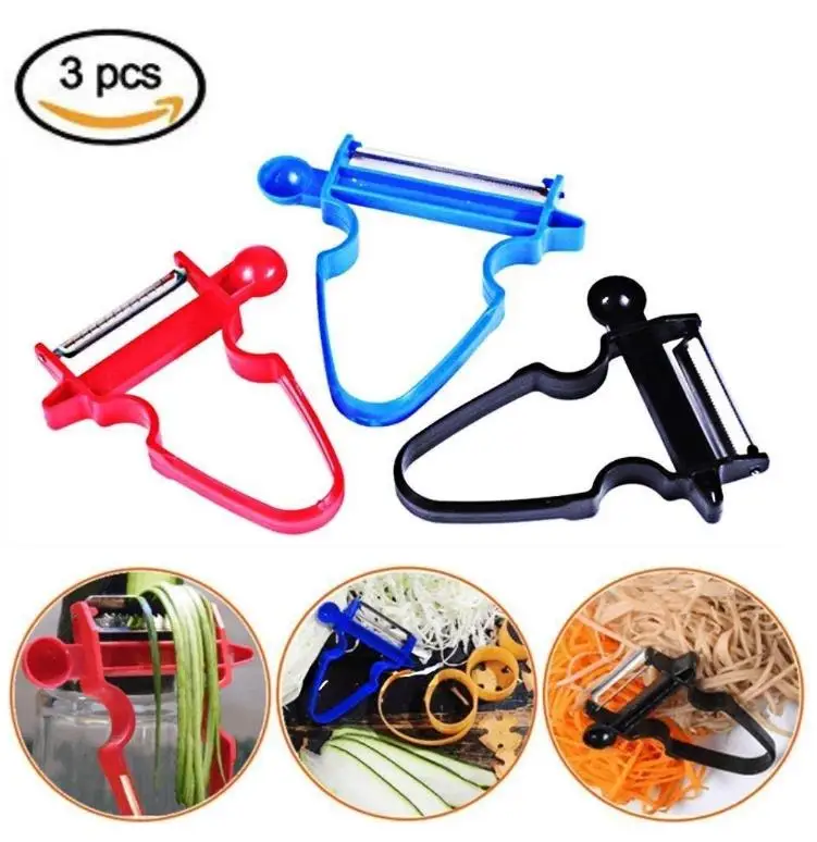 

3 pcs Set Magic Trio Peeler Slicer Shredder Peeler Julienne Cutter Multi Peel Stainless Steel Blade Zesters Kitchen Tools Set